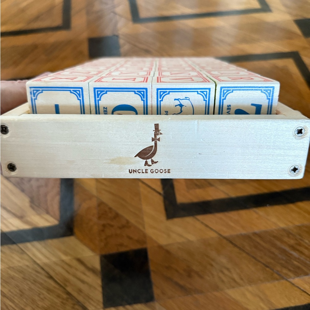 Wooden Alphabet Blocks - Red and Blue by Uncle Goose